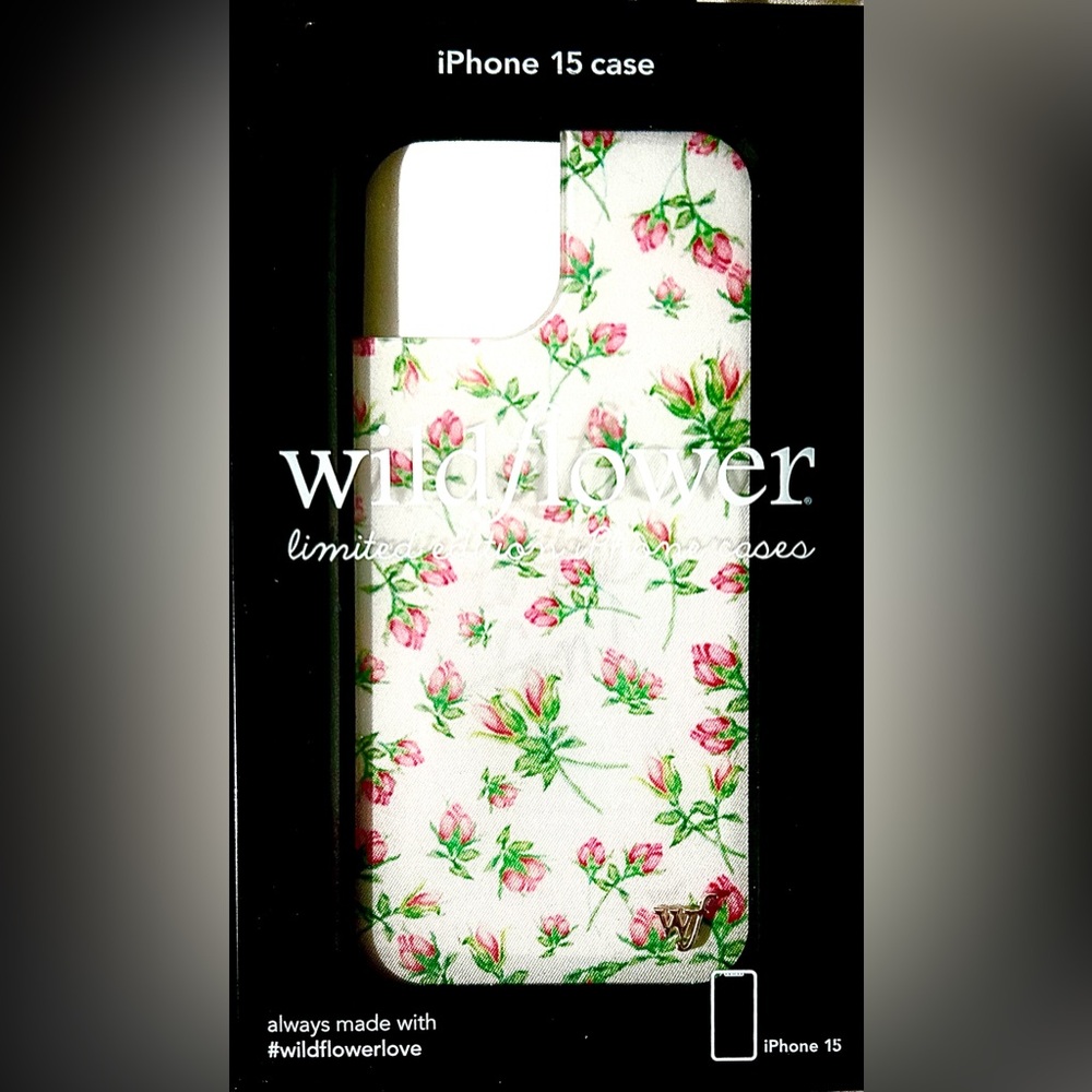 Wildflowers iPhone 15 Case - Pink and Green Floral